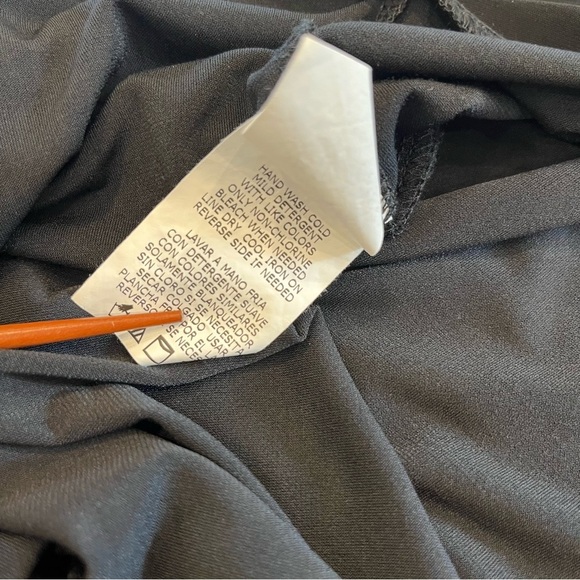 VINTAGE Tiana B Midi Dress | Black Cocoon Pleated Scoop Neck | Medium - Picture 8 of 9